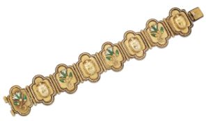 AN EGYPTIAN REVIVAL ENAMEL BRACELET