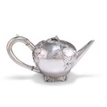 A GEORGE IV CHINOISERIE SILVER TEAPOT