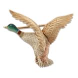 AN EARLY 20TH CENTURY ENAMELLED MALLARD DUCK BROOCH