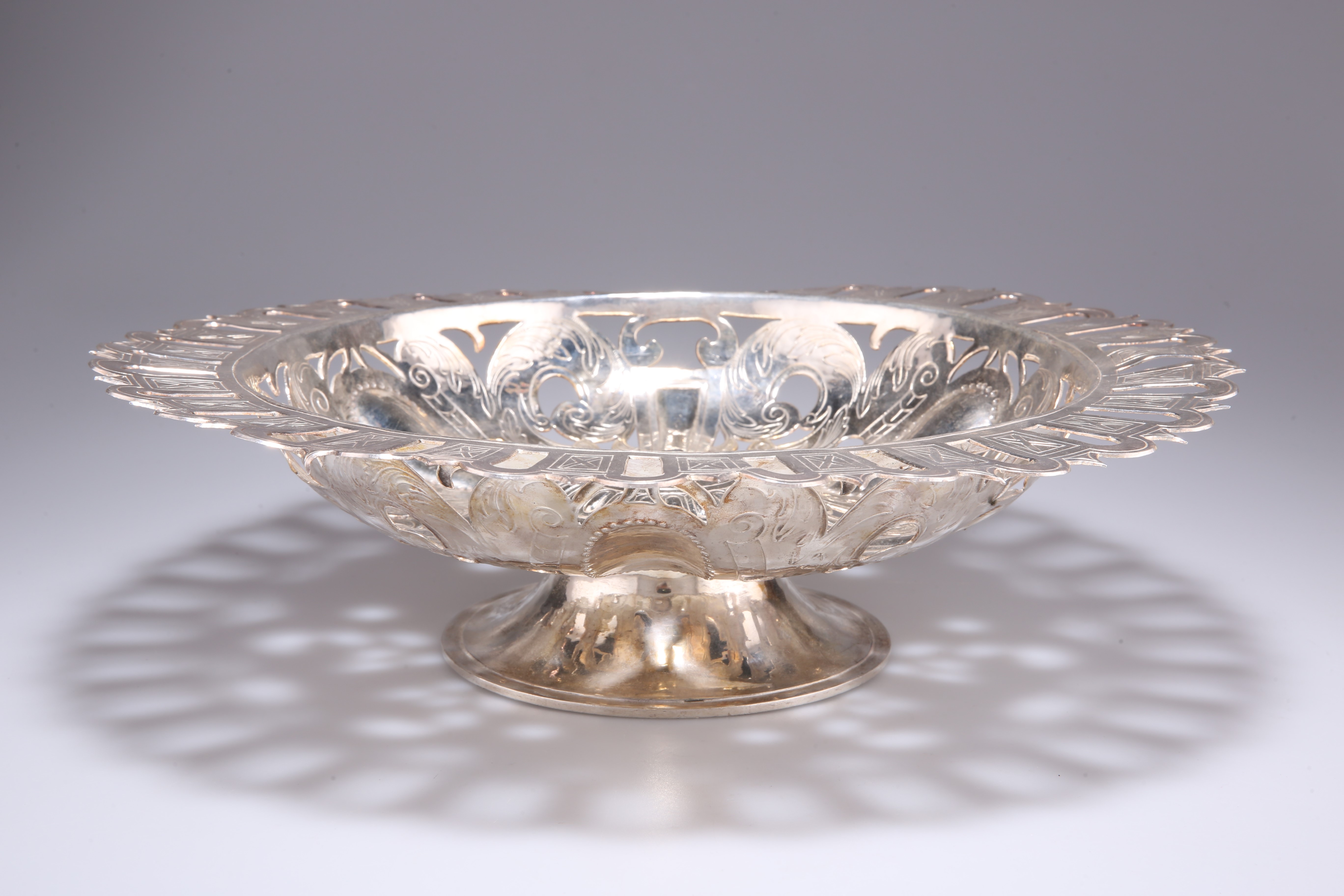 A SILVER-PLATED COMPOTE