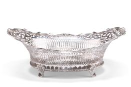 A LARGE 19TH CENTURY DUTCH SILVER BASKET