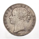 A VICTORIA YOUNG HEAD CROWN 1844, obv. fine; rev. good/fine; toned