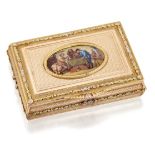 A FINE GOLD AND ENAMEL SNUFF BOX