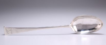 A GEORGE III IRISH SILVER 'HOOK-END' BASTING SPOON