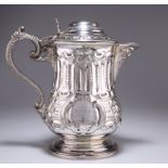 A LARGE 19TH CENTURY SILVER-PLATED FLAGON