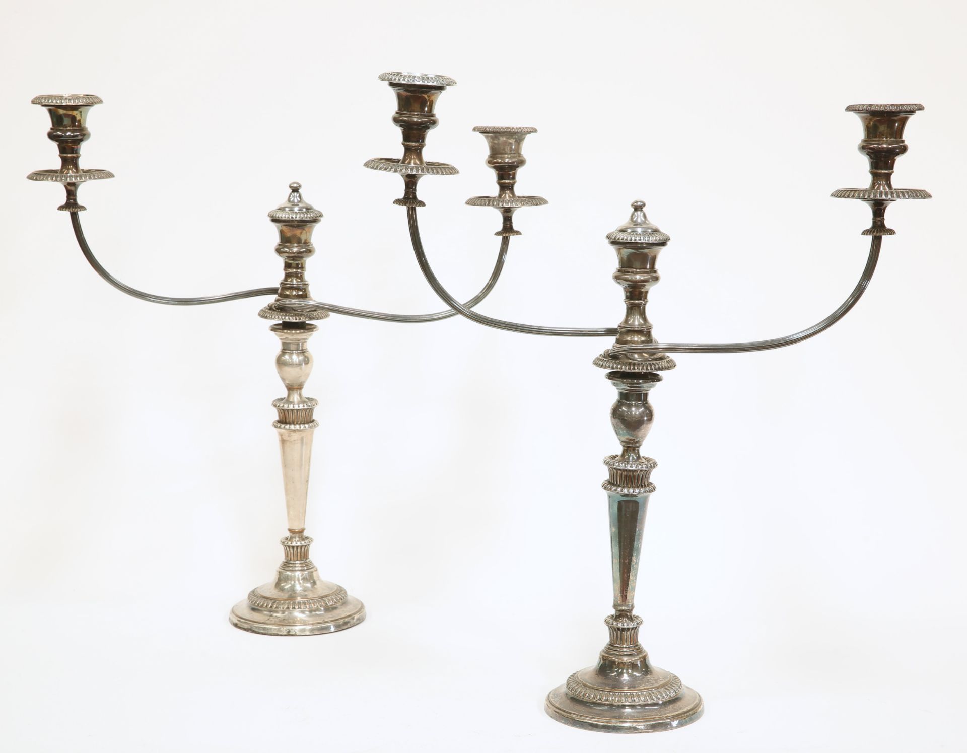 A PAIR OF OLD SHEFFIELD PLATE CANDELABRA - Image 2 of 4