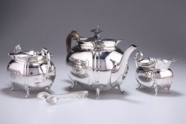 A VICTORIAN SILVER THREE-PIECE TEA SERVICE