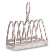 A GEORGE V SILVER TOAST RACK