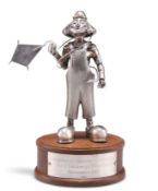 AN ELIZABETH II SILVER FIGURE OF A CLOWN