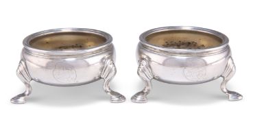 A PAIR OF GEORGE II SILVER SALTS