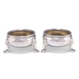 A PAIR OF GEORGE II SILVER SALTS