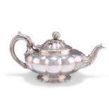 A WILLIAM IV SILVER TEAPOT