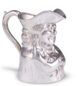 AN EDWARDIAN SILVER TOBY JUG