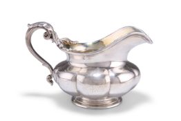 A WILLIAM IV SILVER CREAM JUG