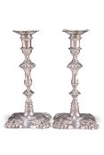 A PAIR OF ELIZABETH II SILVER CANDLESTICKS