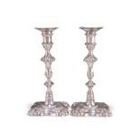 A PAIR OF ELIZABETH II SILVER CANDLESTICKS