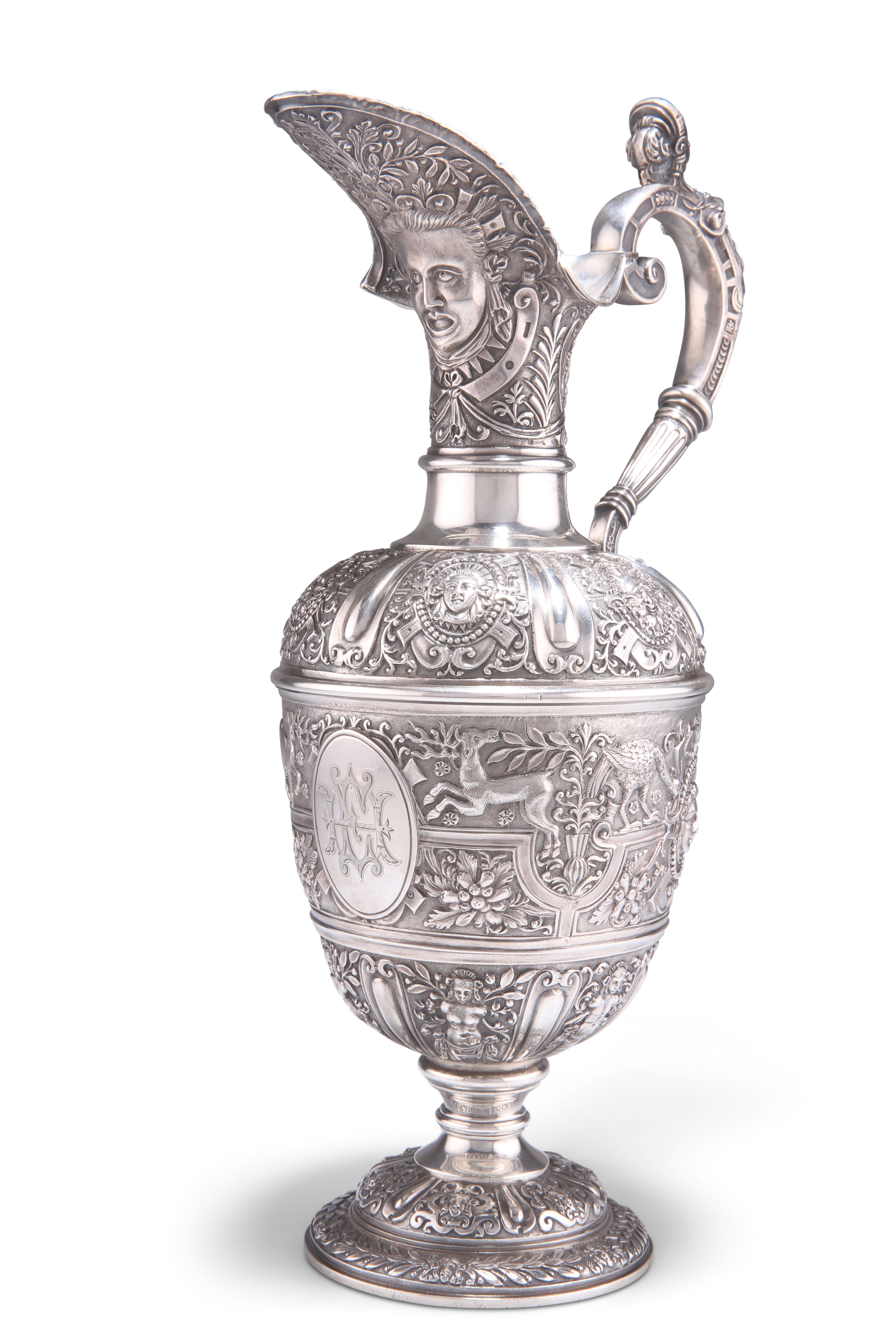 A VICTORIAN SILVER CLARET JUG - Image 2 of 4