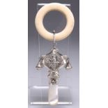 AN ELIZABETH II SILVER 'LITTLE BOY BLUE' BABY RATTLE