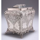 A LARGE VICTORIAN SCOTTISH SILVER TEA CADDY