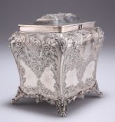 A LARGE VICTORIAN SCOTTISH SILVER TEA CADDY