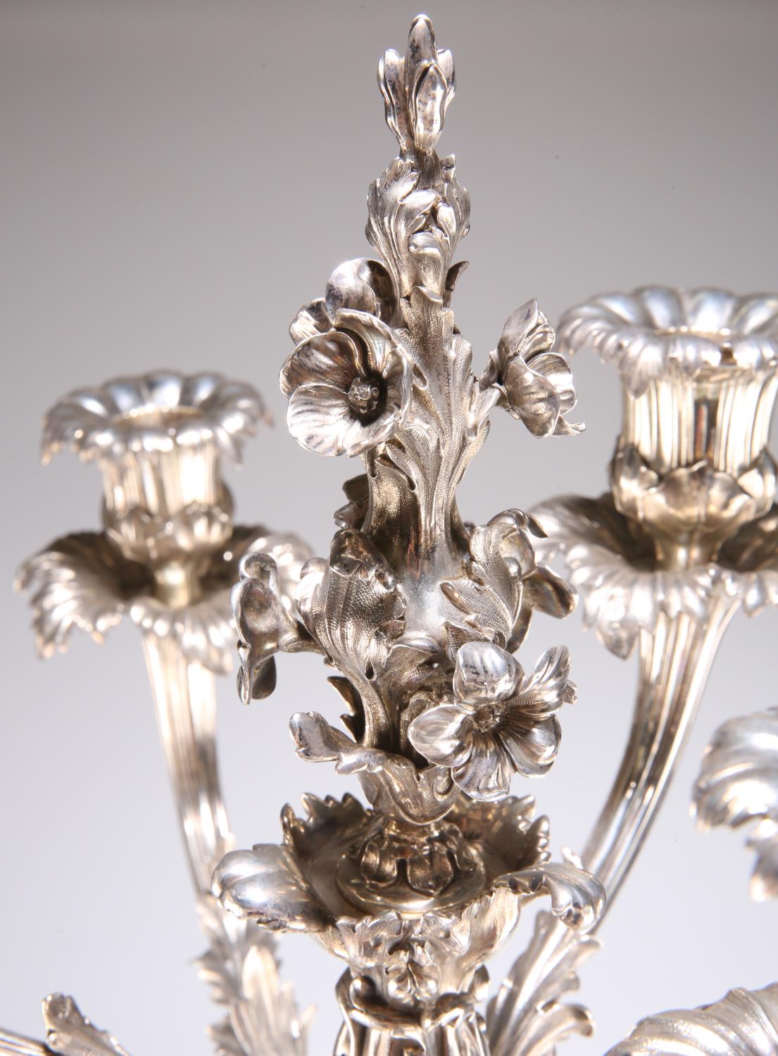 A VICTORIAN SILVER SIX-LIGHT CANDELABRUM CENTREPIECE - Image 6 of 8