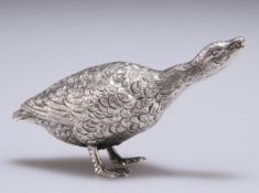 AN ITALIAN SILVER MODEL OF A GOOSE