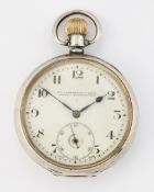 A SILVER ROLEX POCKET WATCH