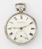 A SILVER POCKET WATCH BY CHARLES PITT