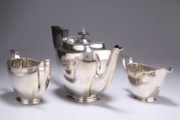 A GEORGE VI SILVER THREE-PIECE TEA SERVICE