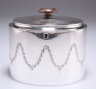 A GEORGE III SILVER TEA CADDY