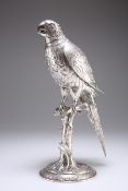 A FINE GERMAN SOLID SILVER MODEL OF A PARROT