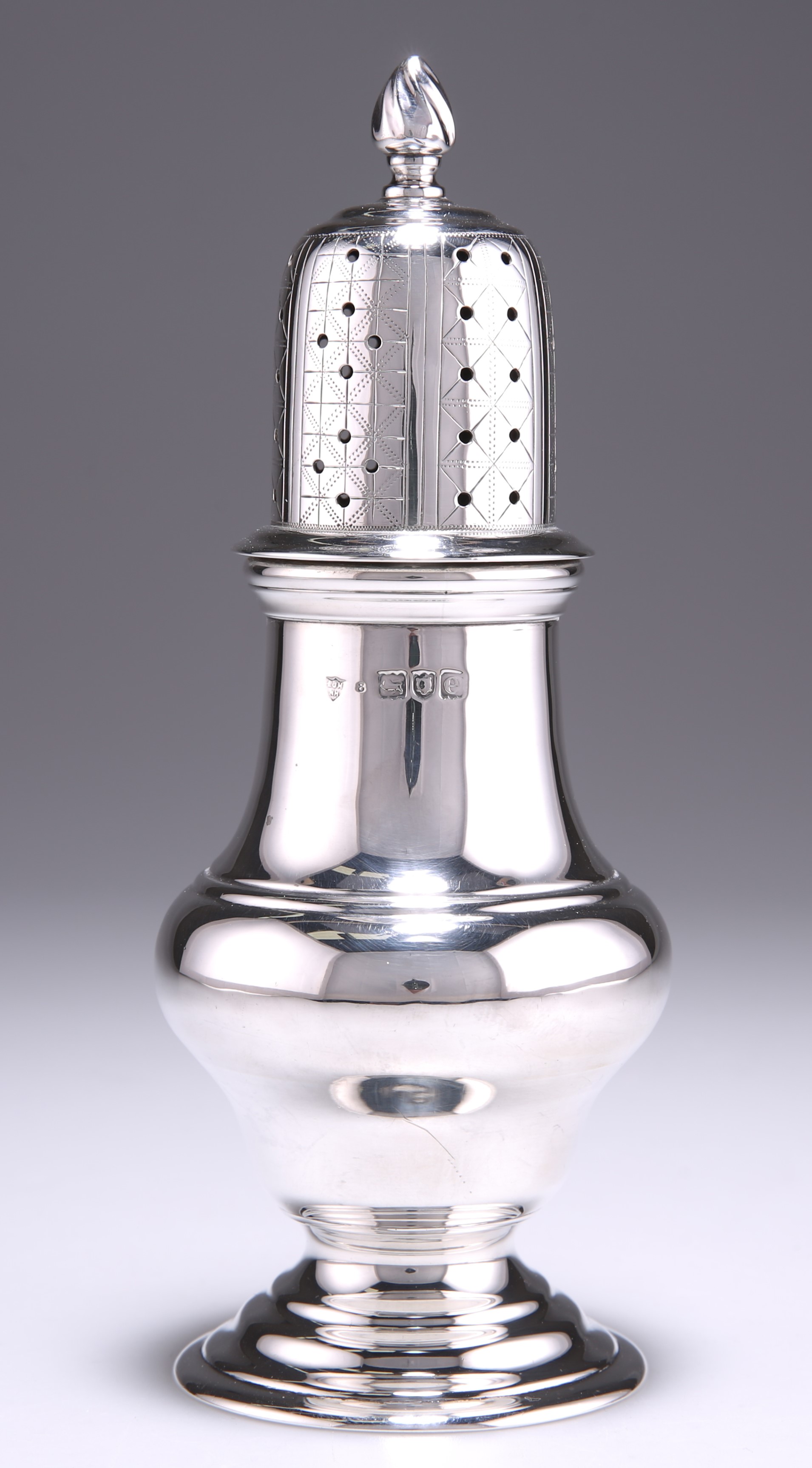 A VICTORIAN SILVER SUGAR CASTER