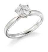 A PLATINUM SOLITAIRE DIAMOND RING