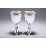 A PAIR OF ELIZABETH II SILVER IMPORT GOBLETS