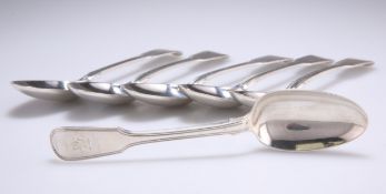 SIX GEORGIAN SILVER DESSERT SPOONS