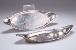 TWO OLD SHEFFIELD PLATE SNUFFER TRAYS, CIRCA 1800