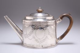 A GEORGE III SILVER TEAPOT