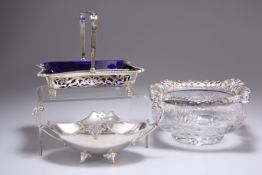 AN EDWARDIAN SILVER SWING-HANDLE BASKET