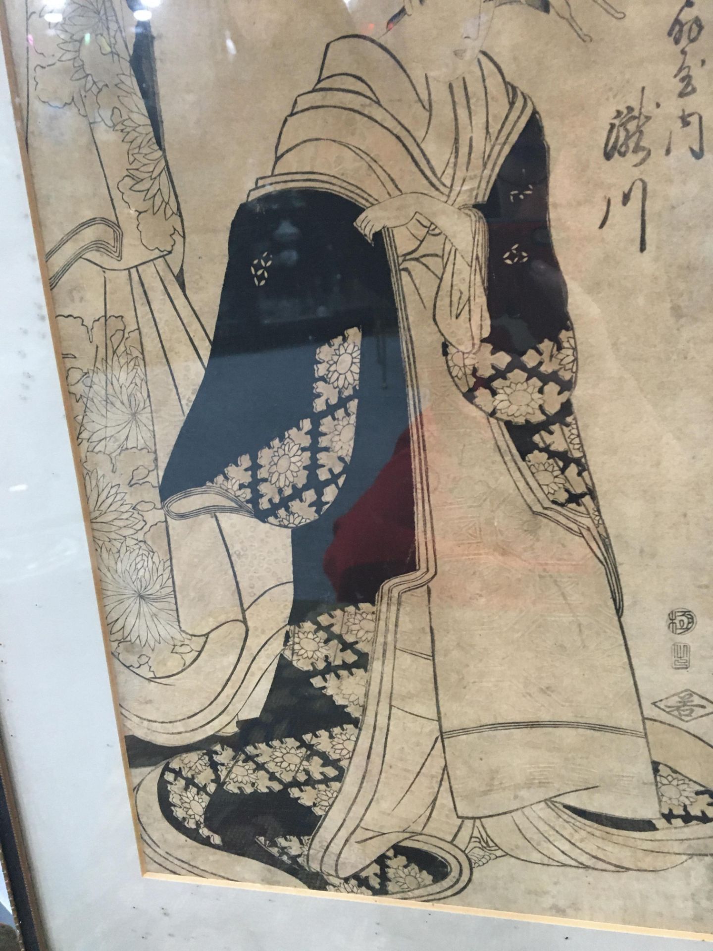 TWO JAPANESE WOODBLOCKS AND A CHINESE WATERCOLOUR ON SILK - Bild 11 aus 19