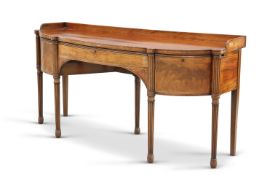 A GEORGE III INLAID MAHOGANY BOW-FRONT SIDEBOARD