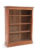 A VICTORIAN MAHOGANY OPEN BOOKCASE