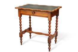 AN UNUSUAL ARTS AND CRAFTS MAHOGANY WRITING TABLE