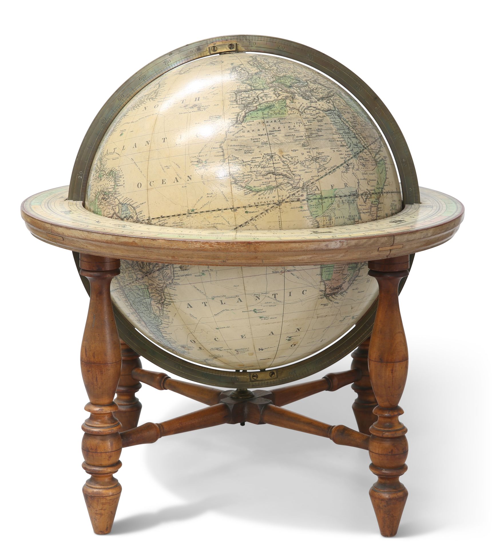 AN AMERICAN 12-INCH GLOBE ON STAND