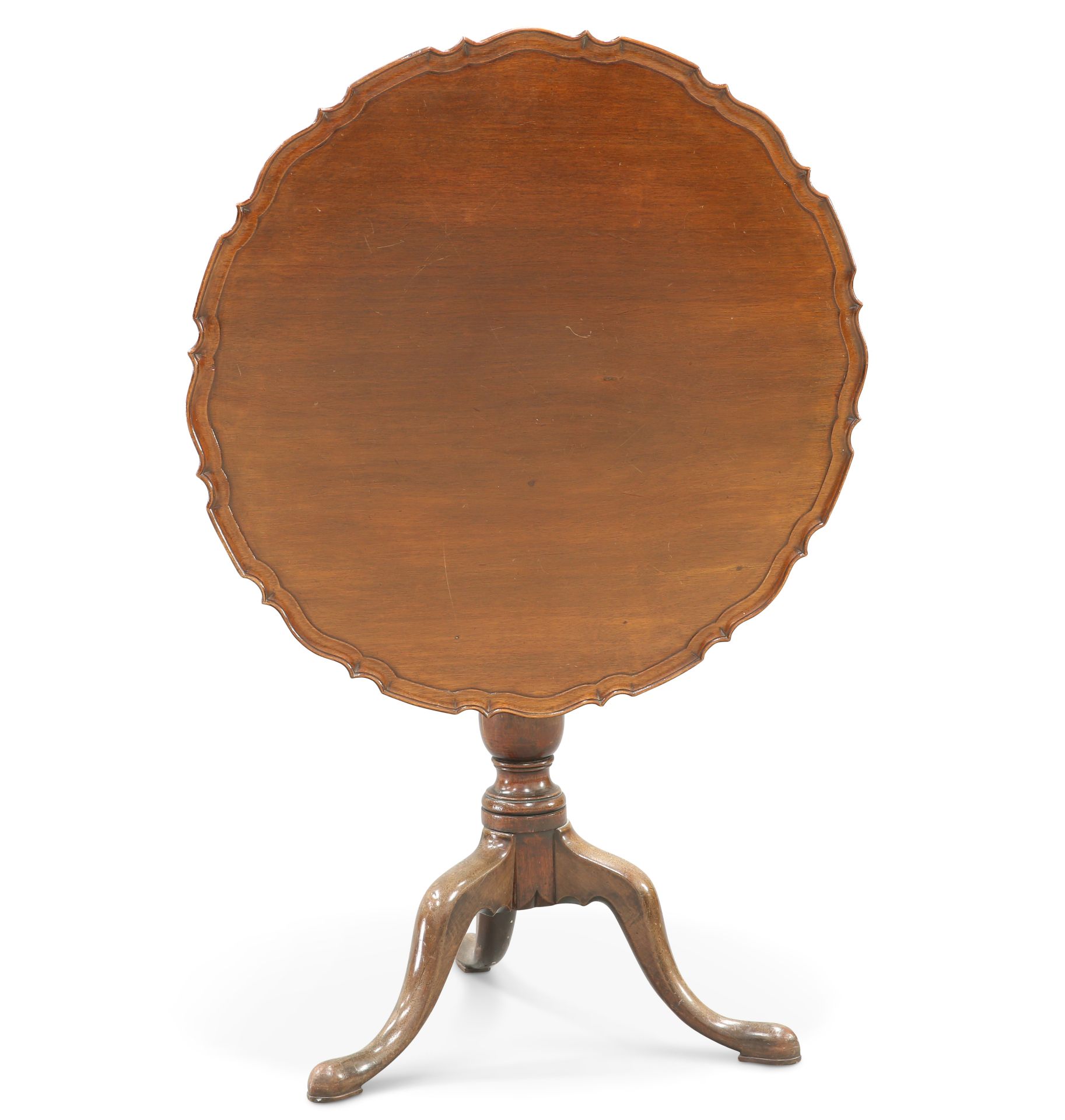 A GEORGE III STYLE MAHOGANY TILT-TOP TRIPOD TABLE - Bild 2 aus 2