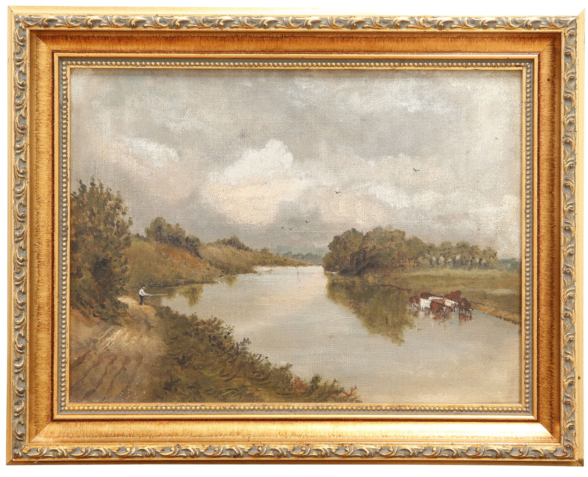 BRITISH SCHOOL (20TH CENTURY), FISHERMAN AND CATTLE - Bild 2 aus 2