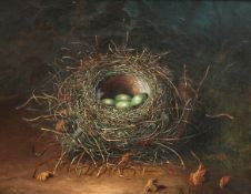 ATTRIBUTED TO ABEL HOLD (1815-1896), STILL LIFE OF A NEST WITH EGGS