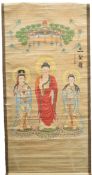 A LARGE CHINESE SCROLL PAINTING