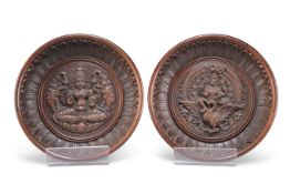 TWO LATE 19TH / EARLY 20TH INDIAN CARVED WOOD DISHES