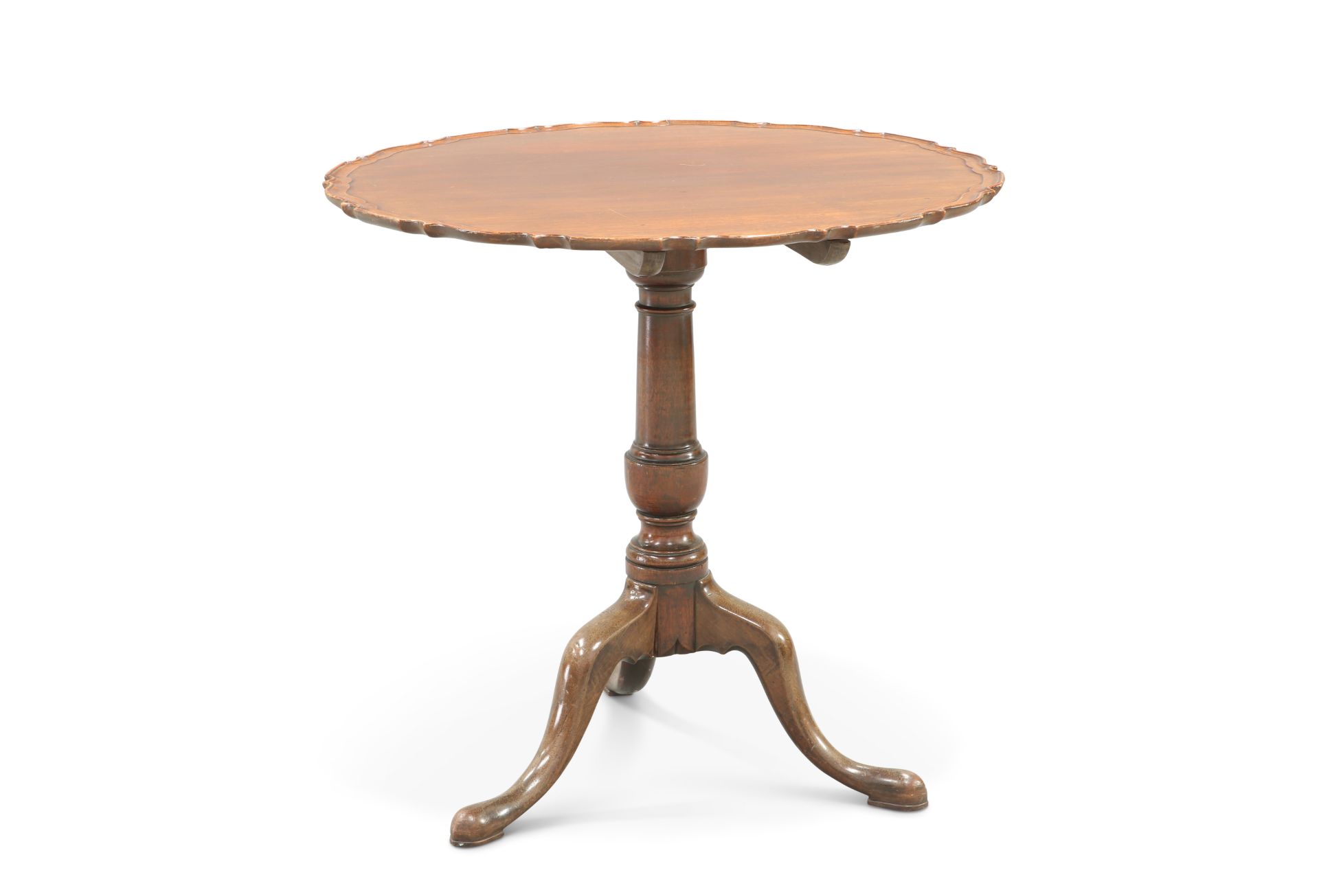 A GEORGE III STYLE MAHOGANY TILT-TOP TRIPOD TABLE