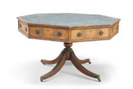 A LEATHER-INSET MAHOGANY OCTAGONAL LIBRARY TABLE, LATE 19TH CENTURY,